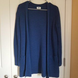 Old Navy Long Knitted Blue Cardigan